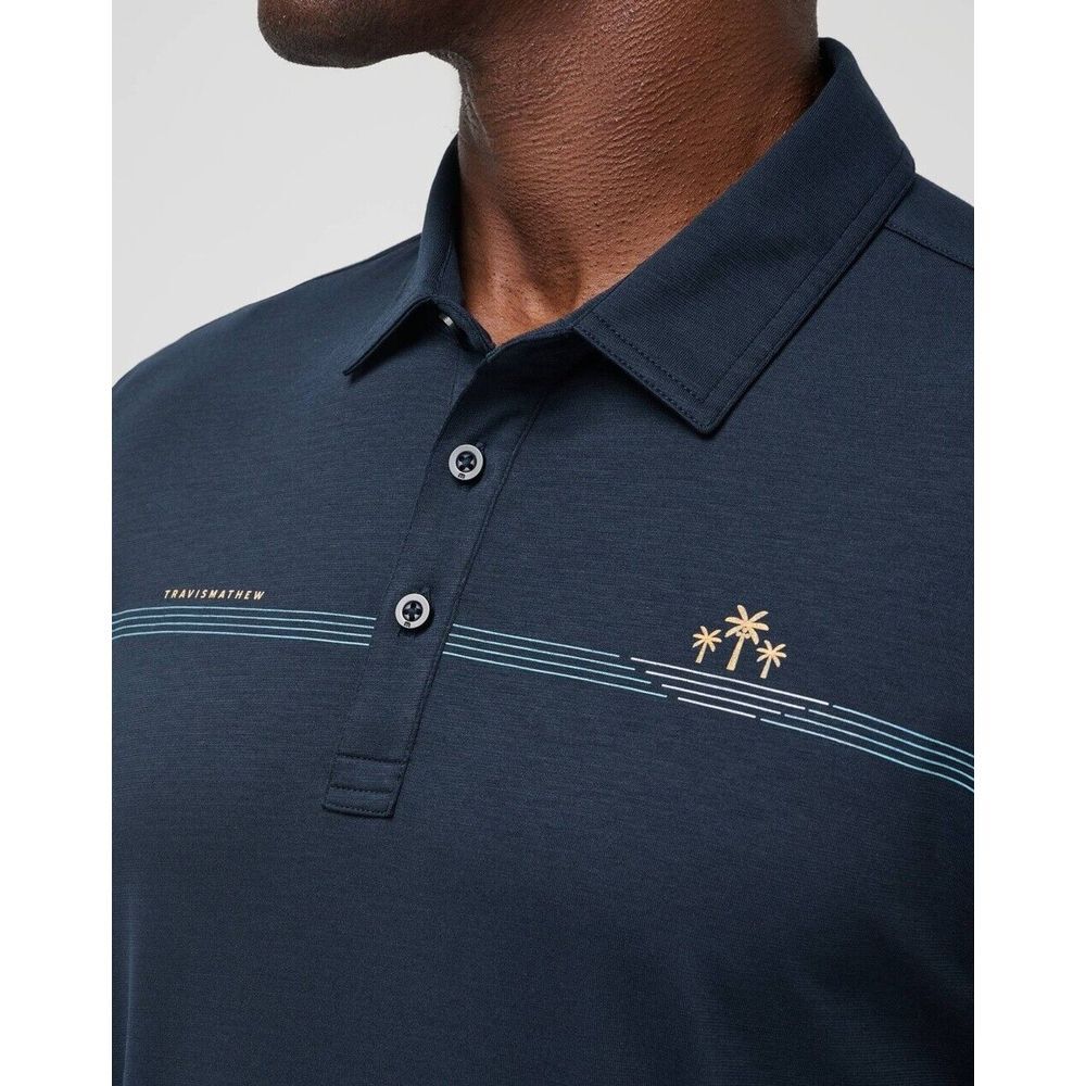 NWT Travis Matthew Bay Breaker golf polo shirt Mens Size Medium Blue - Picture 3 of 10